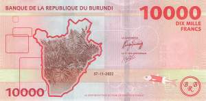 Burundi p59a 10000 Francs 2022